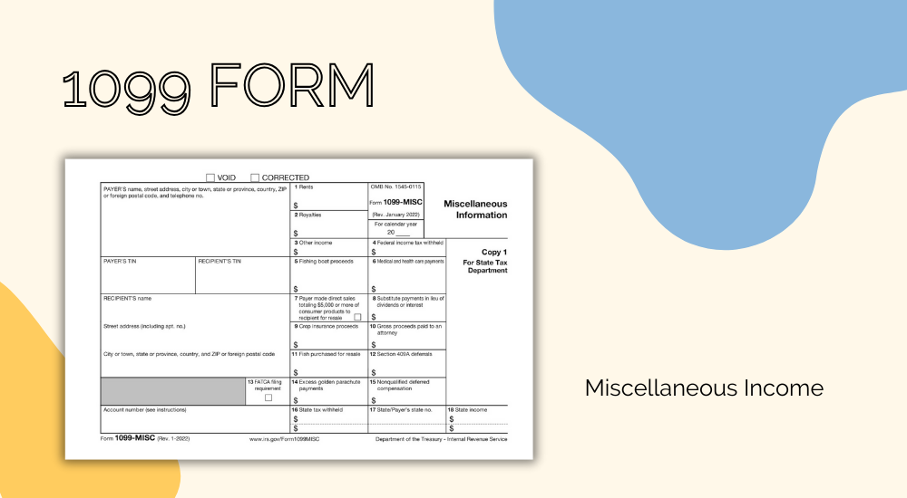 A blank template of the 1099-MISC tax form